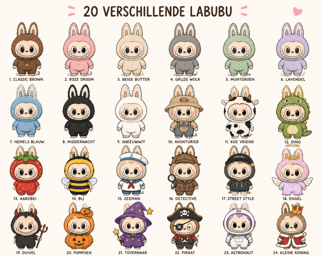 verschillende Labubu tekenen- tekenen labubu makkelijk in stappen -labubu tekenen-eveline meijvogel-evelinemeijvogel.nl-labubu tekenen- blog labubu