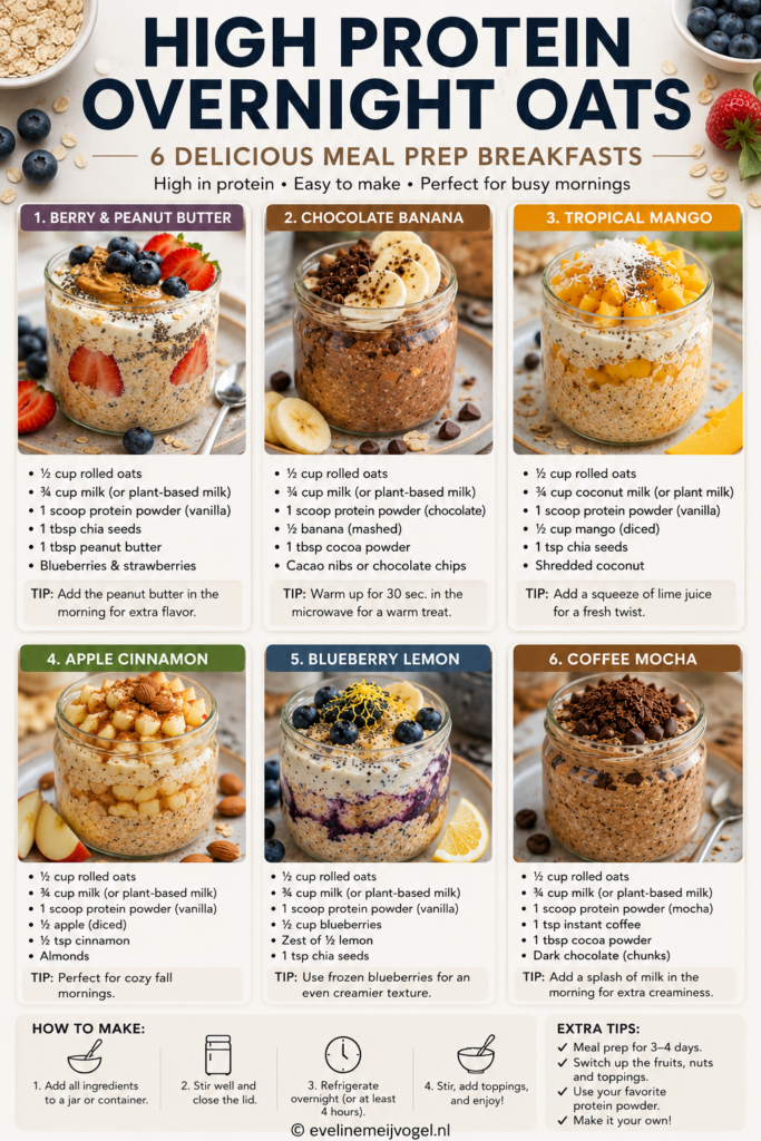 Overnight oats basisrecept-oats recepten-eveline meijvogel - evelinemeijvogel.nl - gezond eten-schijf van vijf
