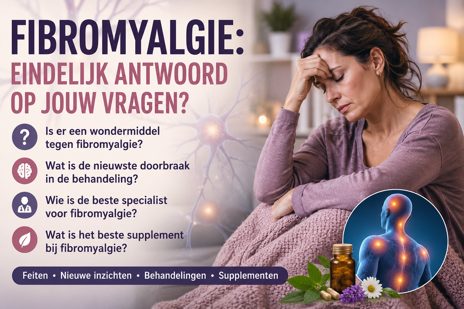 Is er een wondermiddel tegen fibromyalgie- Wat is de nieuwste doorbraak in de behandeling van fibromyalgie- Wie is de beste specialist voor fibromyalgie- Wat is het beste supplement bij fibromyalgie-fibromyalgie oorzaak